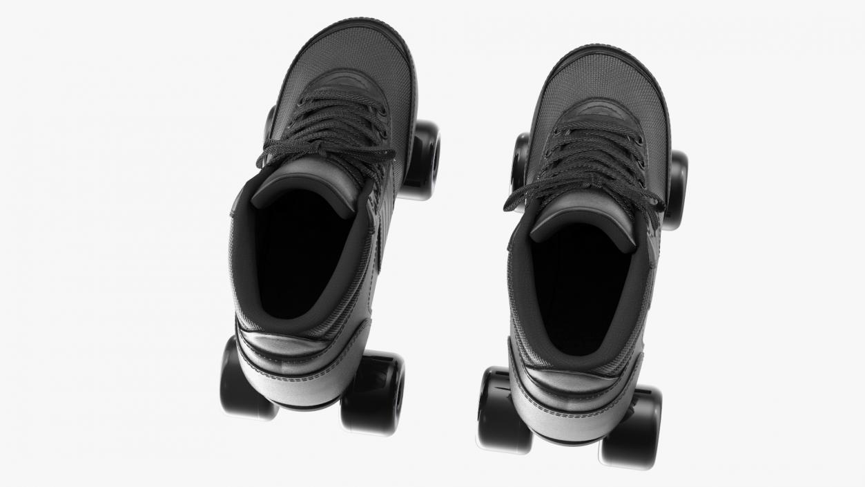 Quad Roller Skates Black 3D model