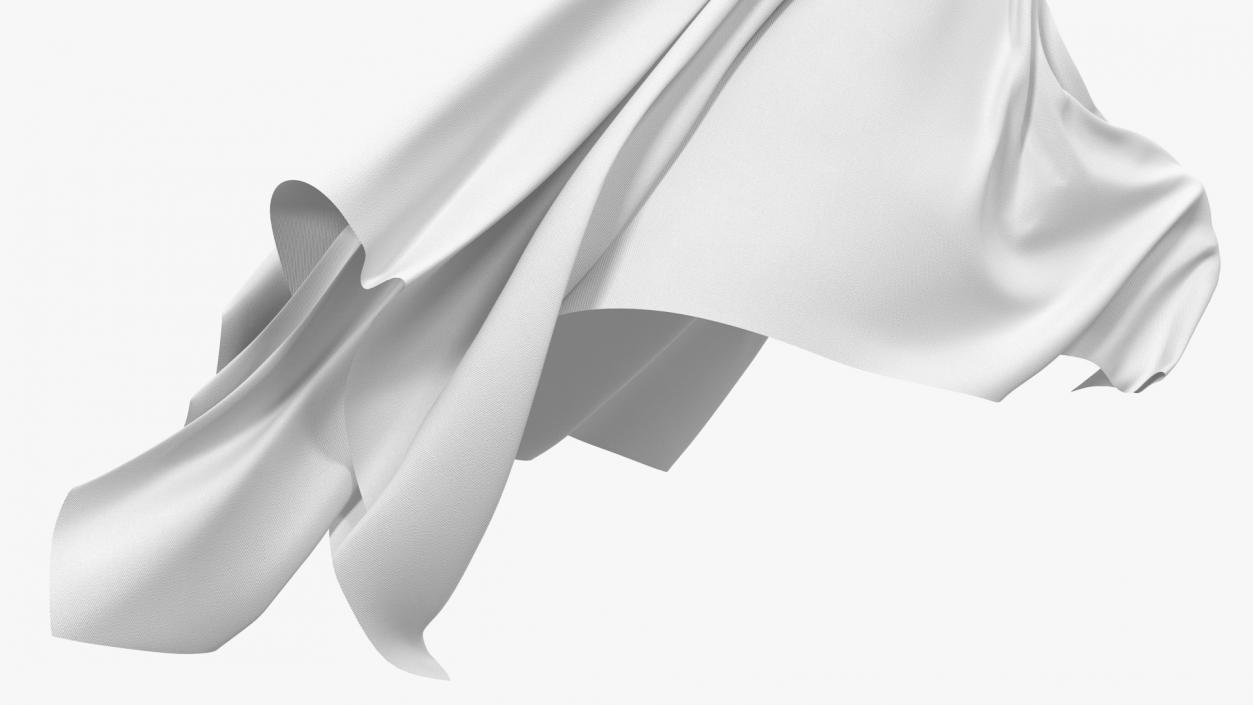 White Ghost Sheet Flying 3D model