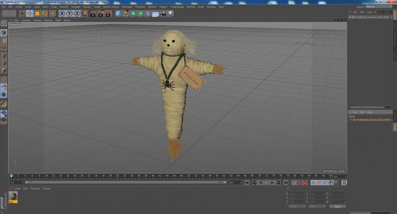 Traditional Voodoo Doll White 3D model