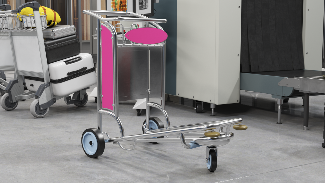 3D model Airport Luggage Cart