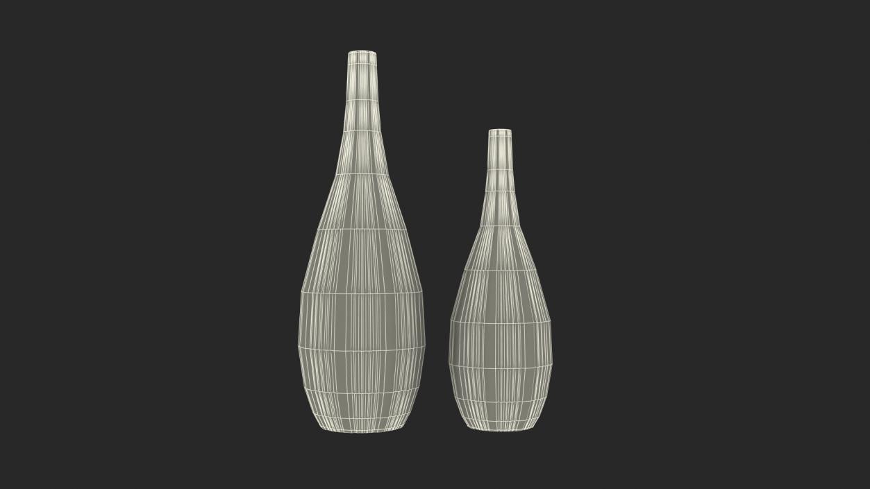 Tall Ceramic Flower Vases Set 3D model