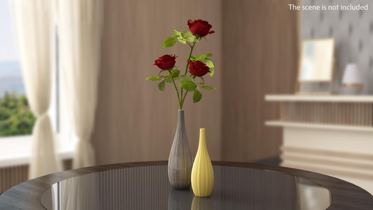 Tall Ceramic Flower Vases Set 3D model