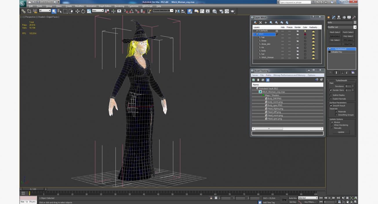 3D Witch Woman