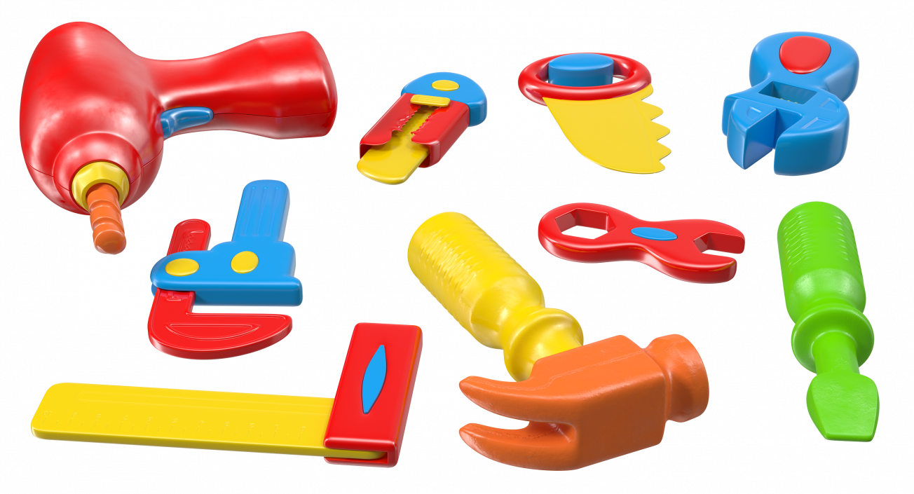 Plastic Toy Tools 3D