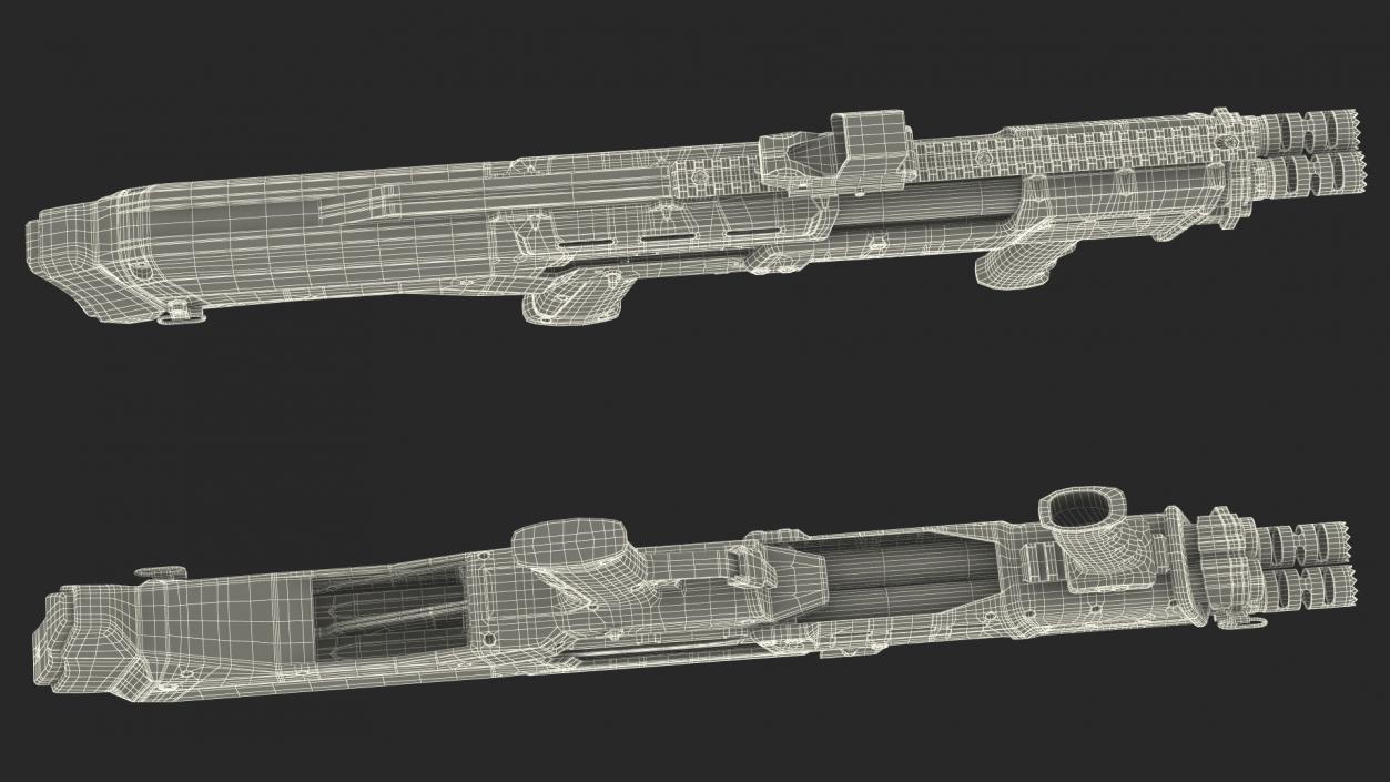 Flat Dark Earth MFG 12 Gauge Pump Rigged for Cinema 4D 3D model