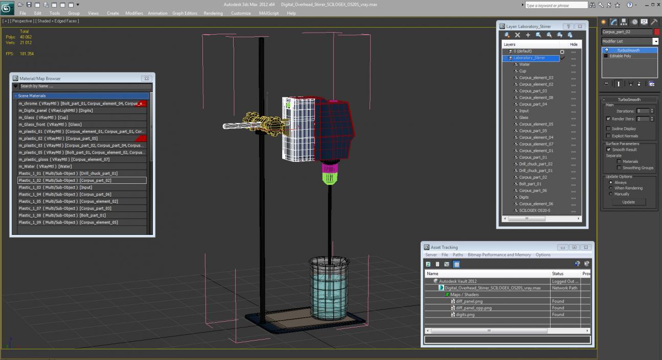 Digital Overhead Stirrer SCILOGEX OS20S 3D model