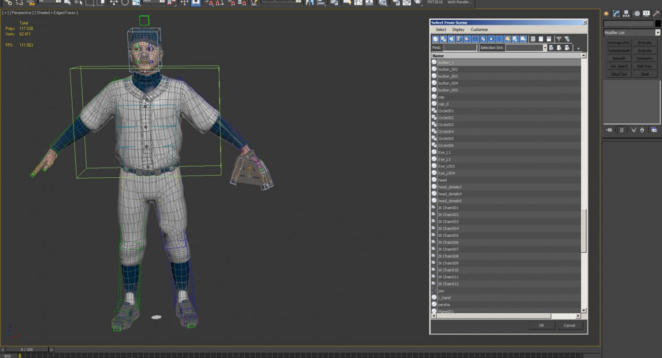 Baseball Player Rigged Generic 6 3D