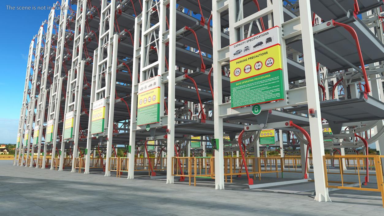 16 Place Rotary Car Parking Lift System 3D model