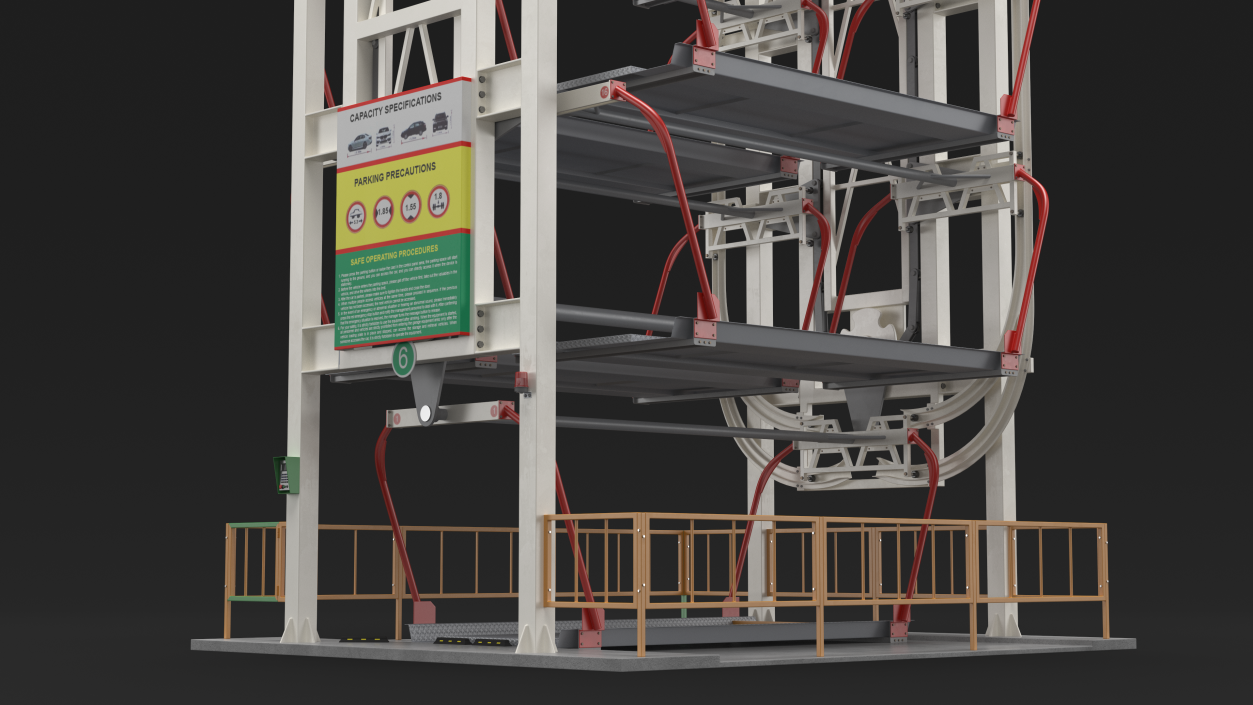 16 Place Rotary Car Parking Lift System 3D model