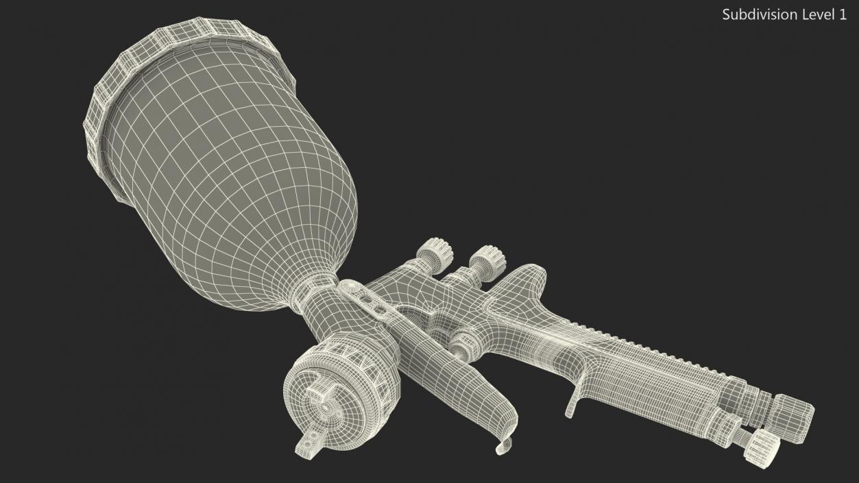 Gravity Feed Paint Gun 3D