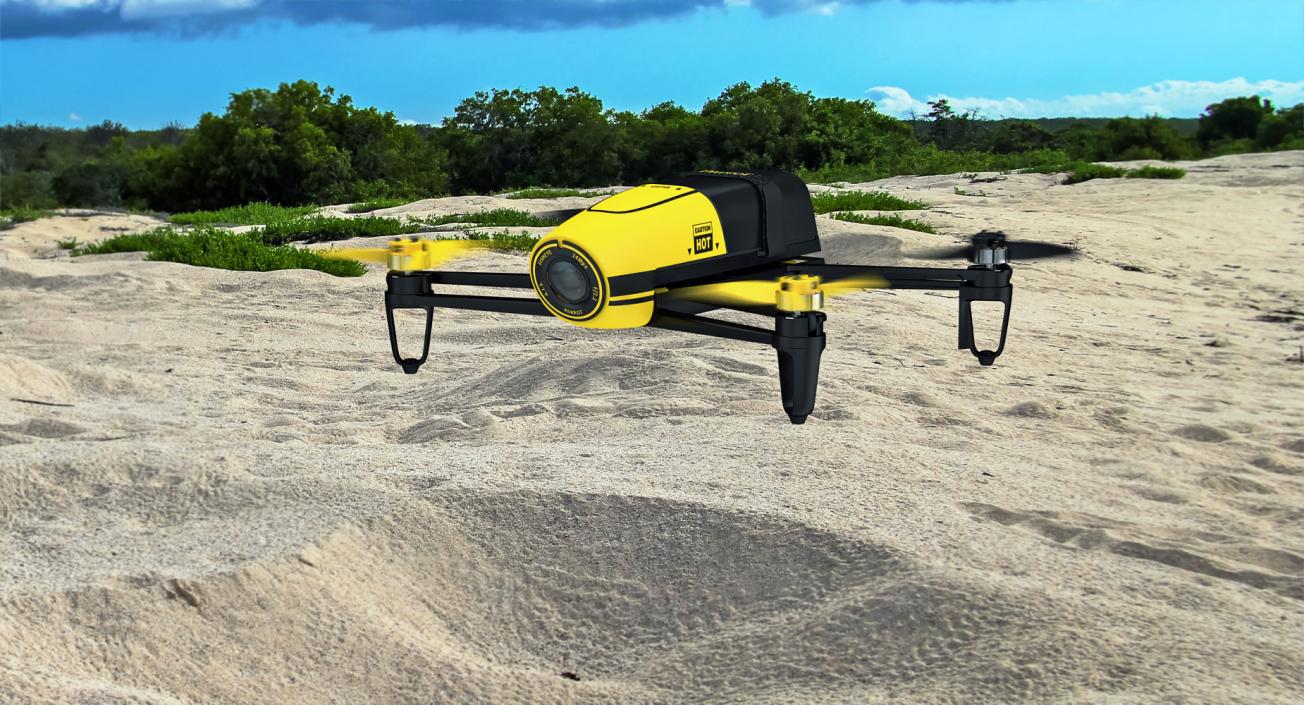3D Parrot Bebop Quadcopter Drone Set model