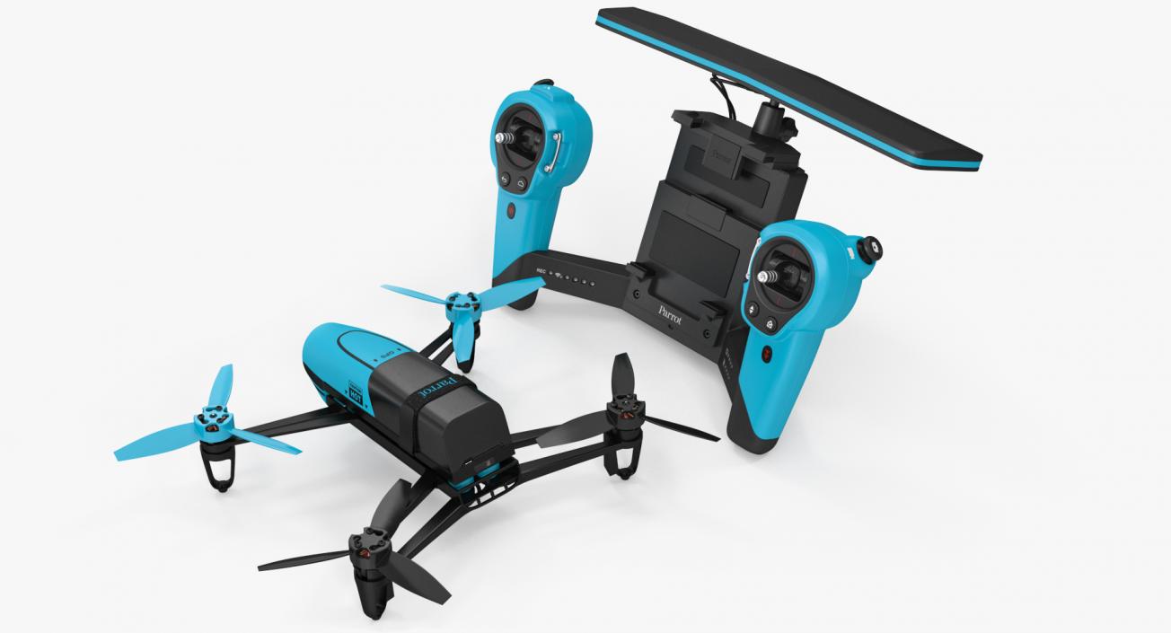 3D Parrot Bebop Quadcopter Drone Set model