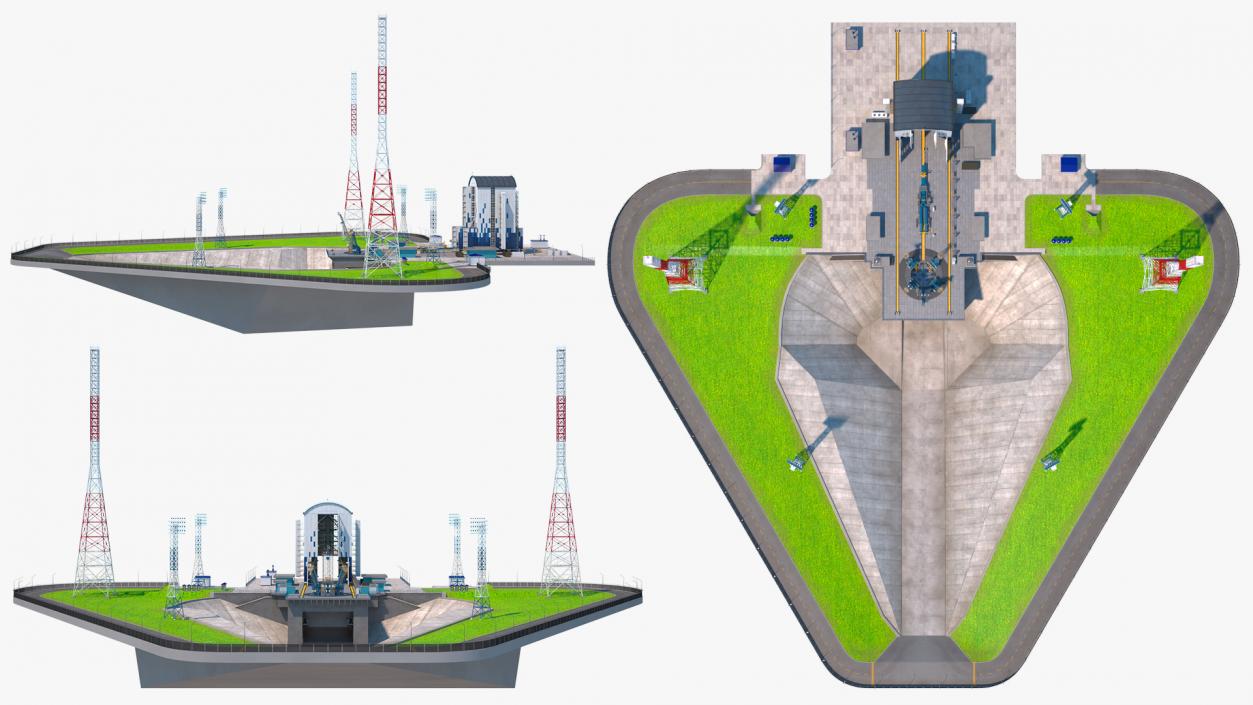 3D Vostochny Cosmodrome Russian Spaceport model