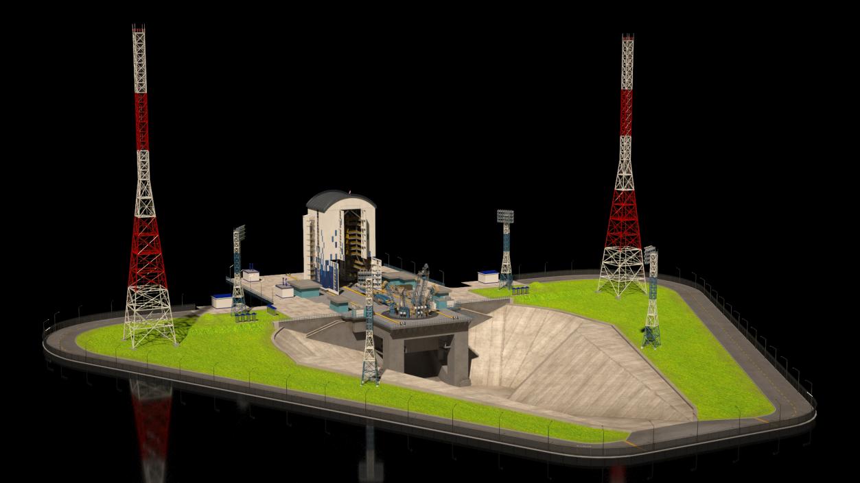 3D Vostochny Cosmodrome Russian Spaceport model