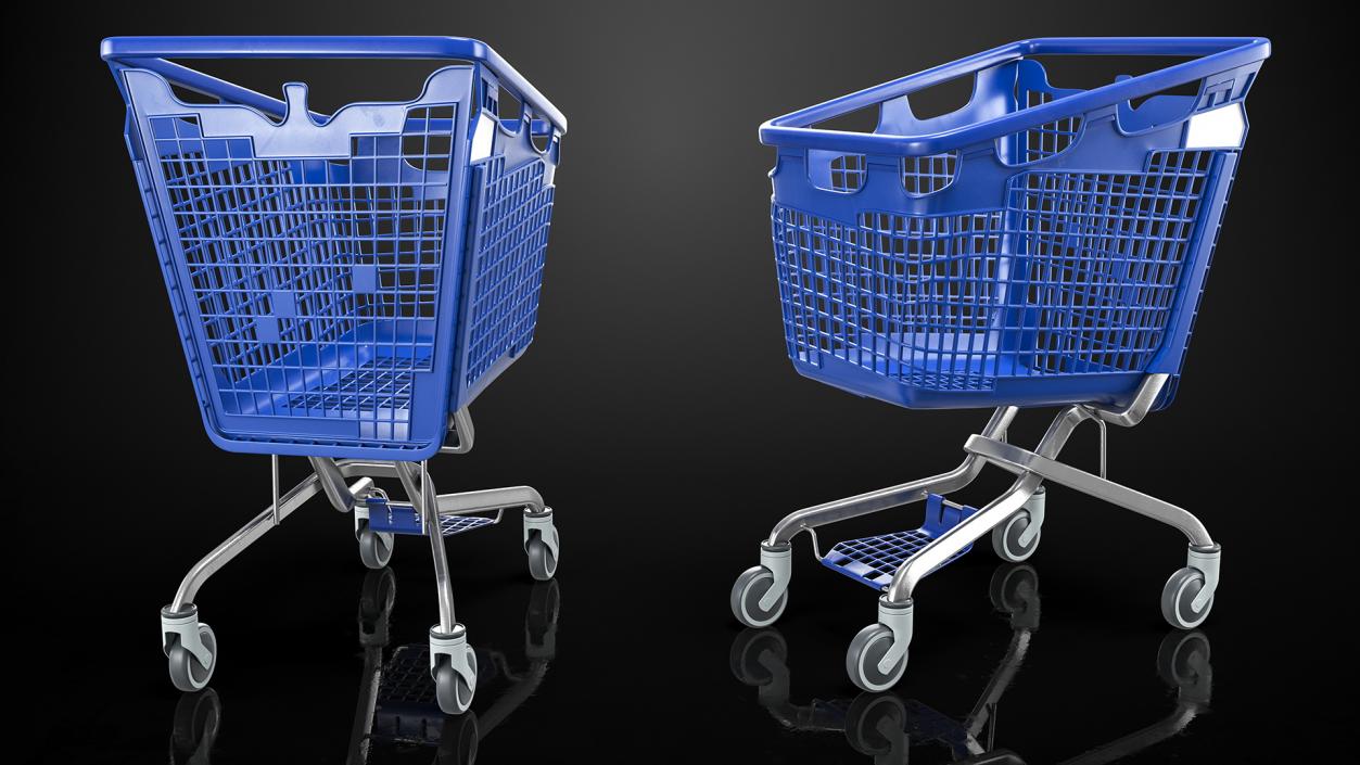 PP Plastic Shopping Cart 170L 3D model