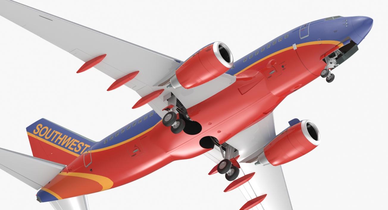 Boeing 737-600 with Interior Southwest Airlines Rigged 3D model