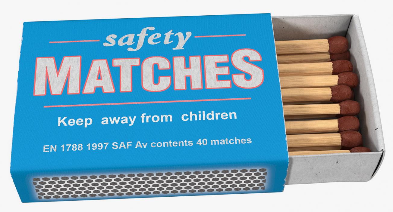 3D Safety Matches Set model