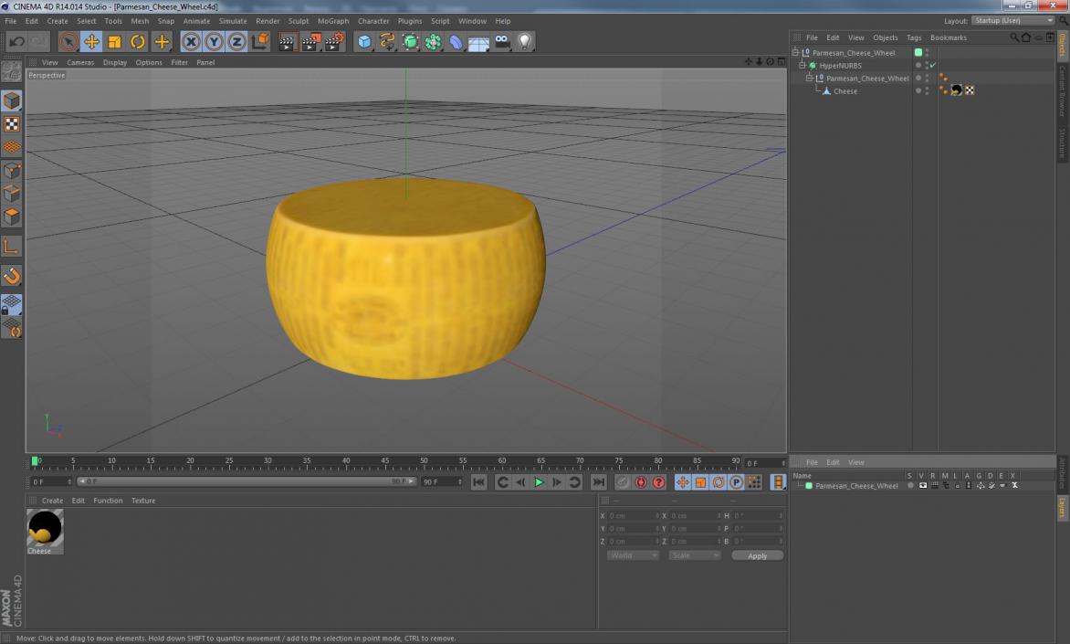 3D Parmesan Cheese Wheel
