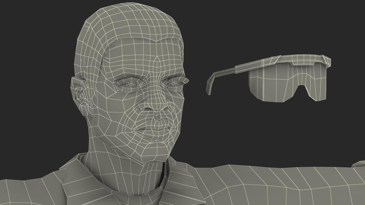 Light Skin Black Man Electrician T Pose 3D model