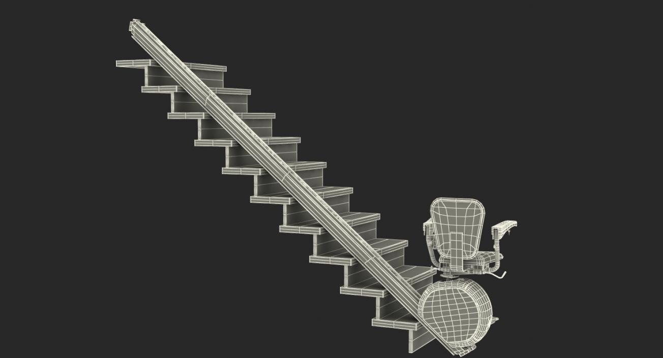 3D Straight Stairlift model