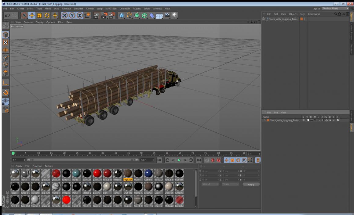 3D Truck with Logging Trailer