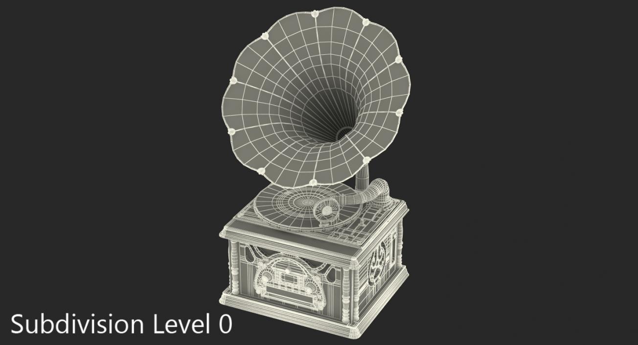 3D model Vintage Retro Style Gramophone