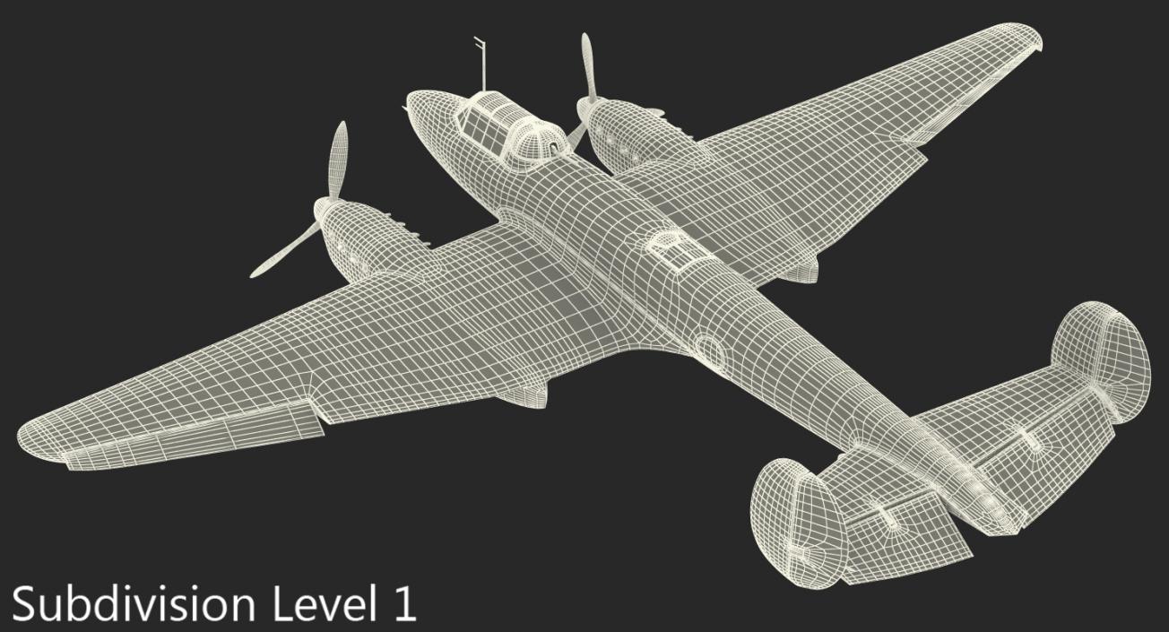 Soviet WWII Light Bomber Petlyakov Pe-2 3D model