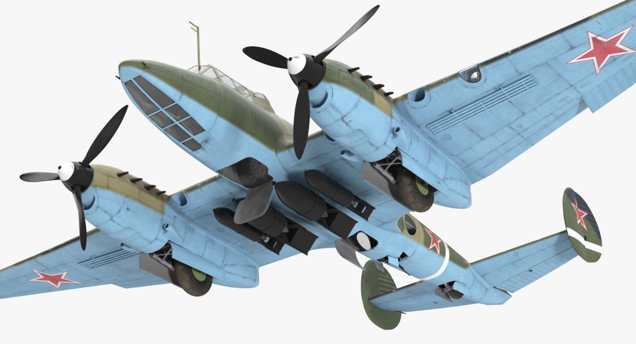 Soviet WWII Light Bomber Petlyakov Pe-2 3D model