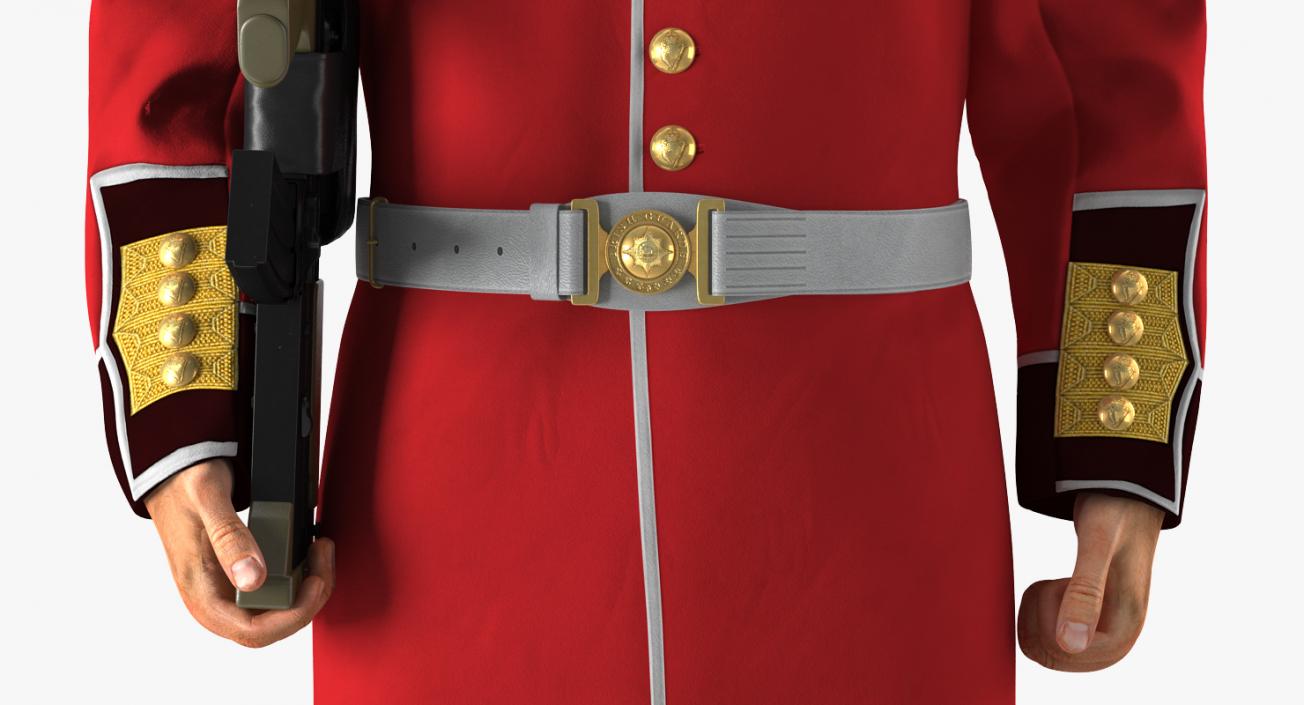 3D British Royal Guard Holding Gun