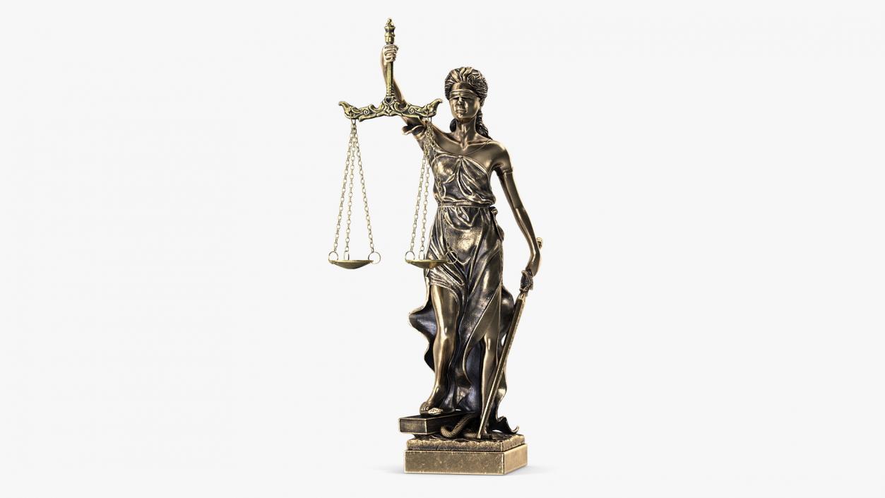 Antique Bronze Statue of Justice 3D
