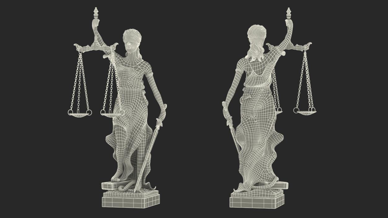 Antique Bronze Statue of Justice 3D
