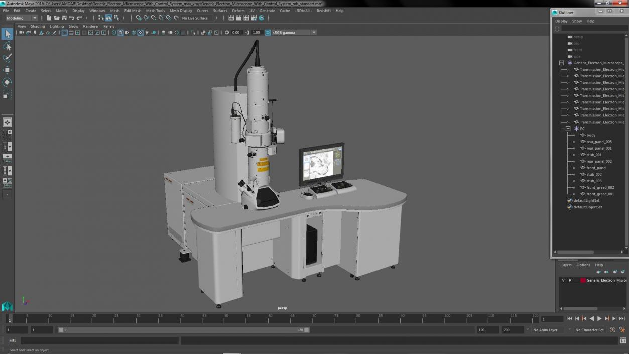 Generic Electron Microscope with Control System 3D