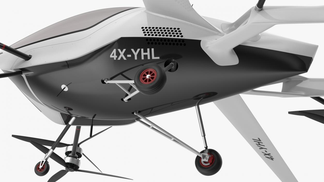3D model eVTOL Air One Two Seater Aeroplane Rigged for Cinema 4D