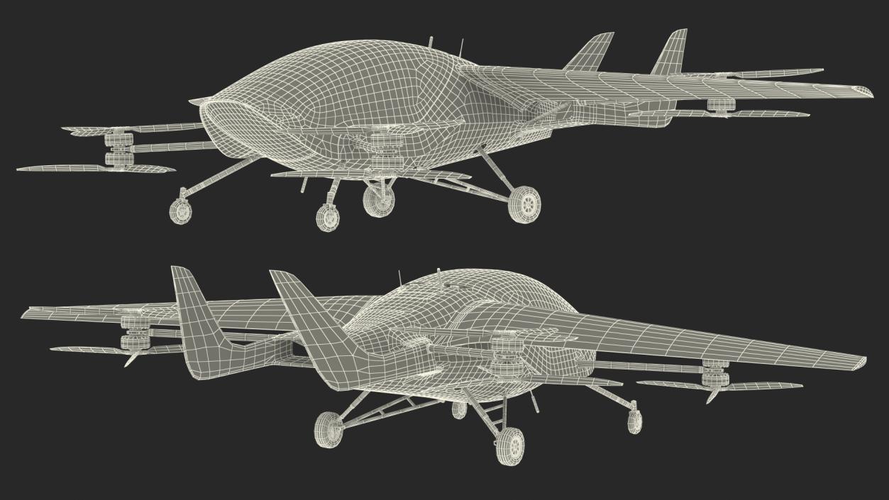 3D model eVTOL Air One Two Seater Aeroplane Rigged for Maya