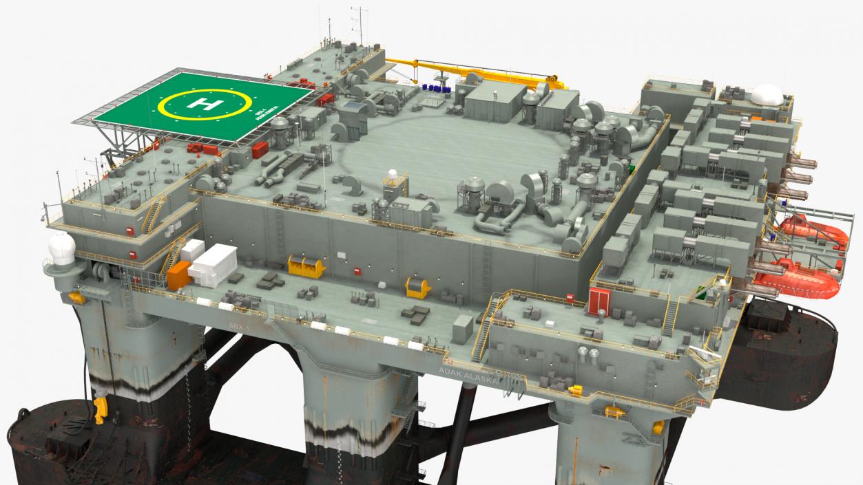 Self Propelled Twin Hulled Semi Submersible Platform 3D