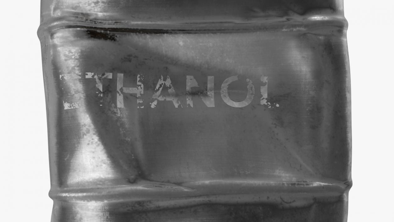 3D Damaged Ethanol Metal Barrel model