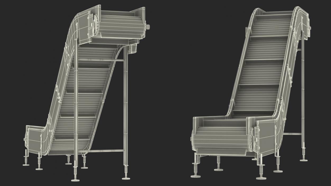 3D Incline Conveyor Rigged model