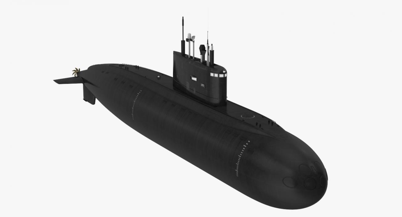 3D Diesel Electric Submarine Kilo Class Russian Rigged