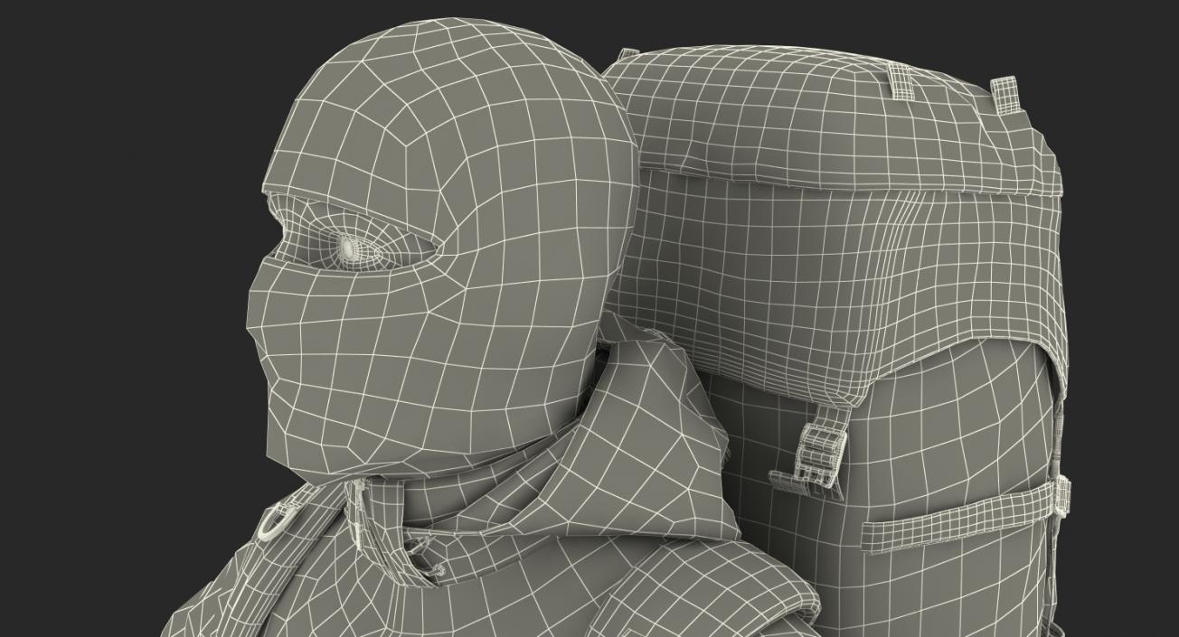 3D Man Traveler with Backpack Rigged model