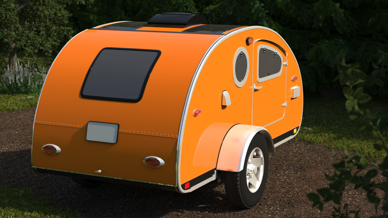 3D model Teardrop Camping Trailer Simple Interior