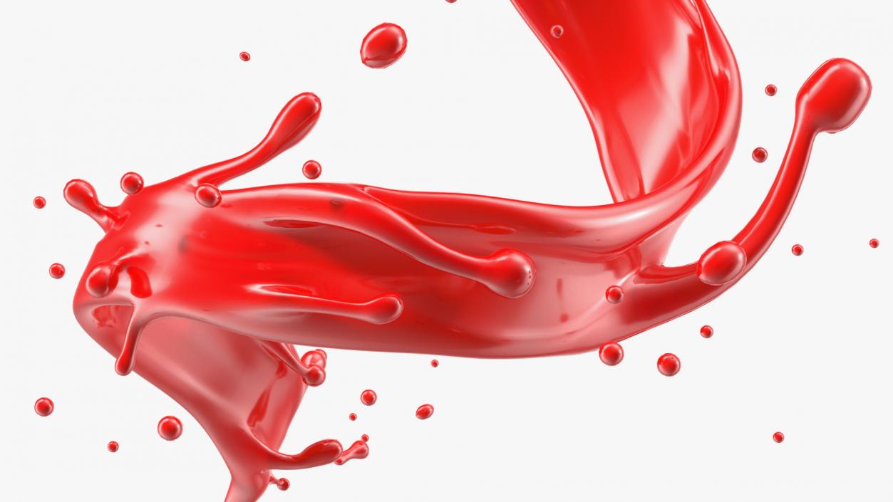 Red Liquid Splash Spiral 3D model