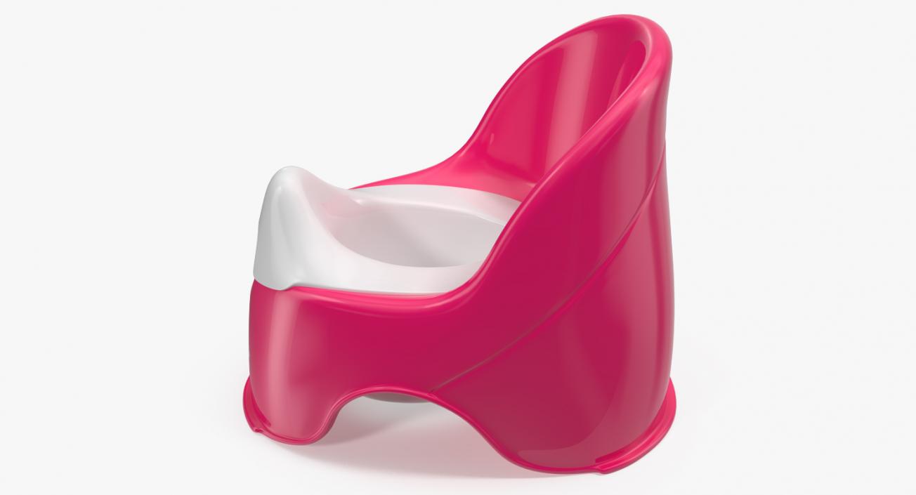 3D Red Plastic Kids Toilet model