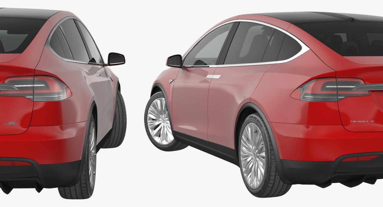 Tesla Model X 90D 2017 Rigged 3D model