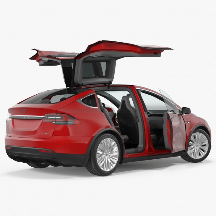Tesla Model X 90D 2017 Rigged 3D model