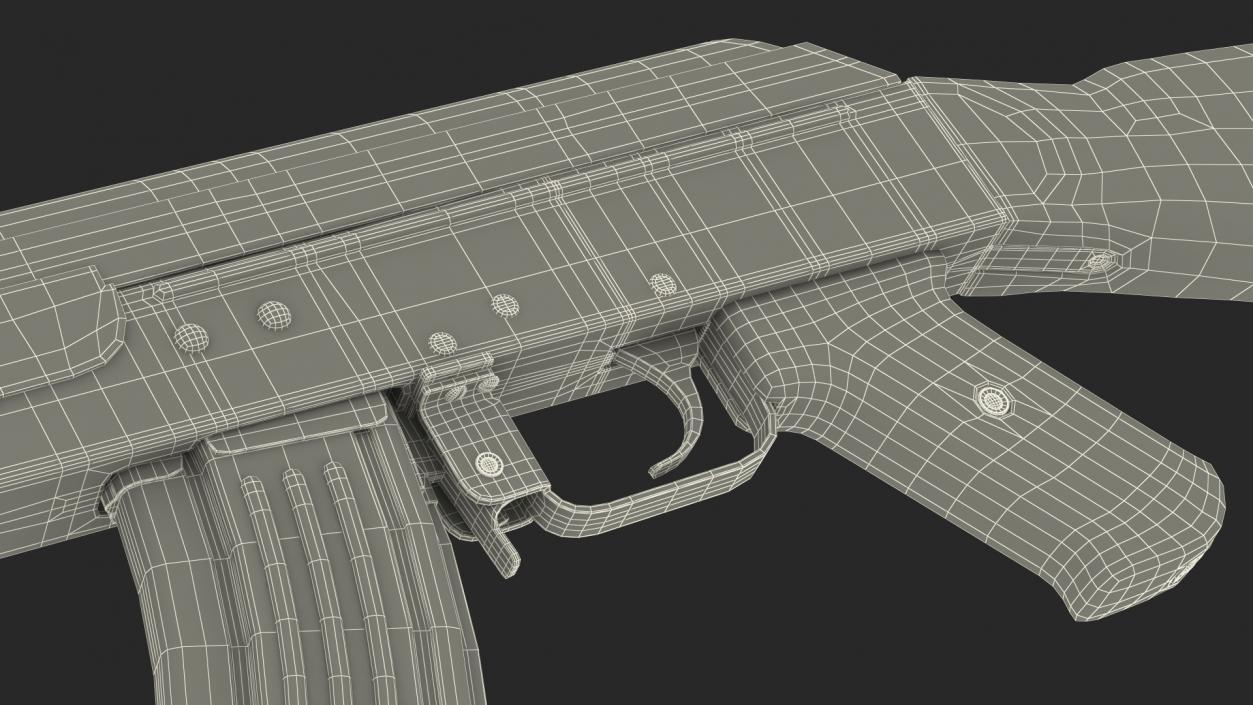 Assault Rifle AK 47 Gold 3D model