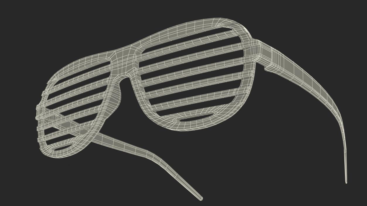 Vintage Black Plastic Shutter Shades Sunglasses 3D