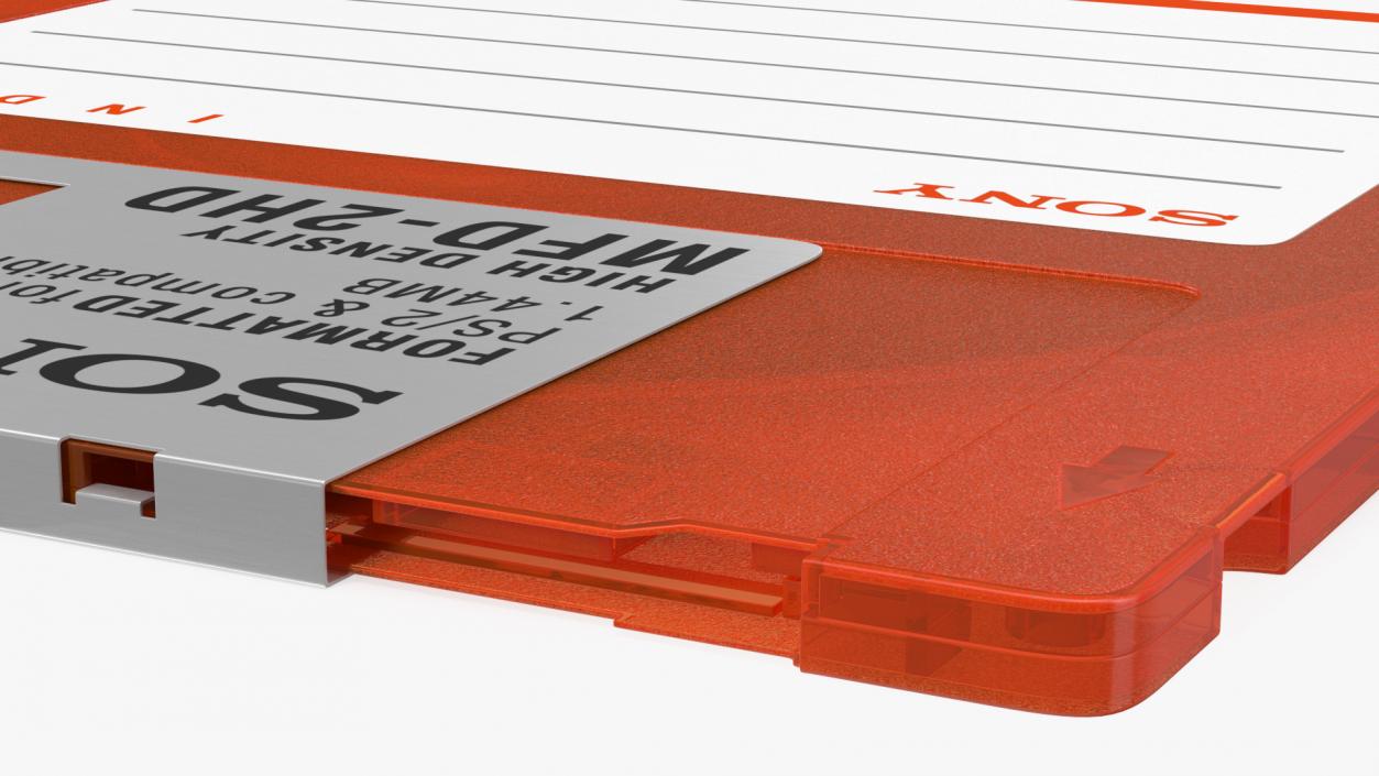 3D model Sony MFD 2HD Floppy Diskette Orange