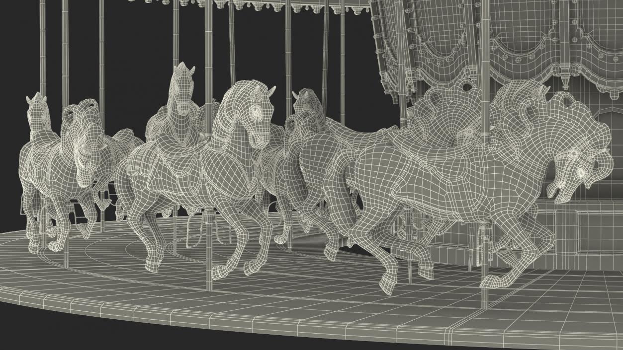 Amusment Park Carousel Rigged 3D model