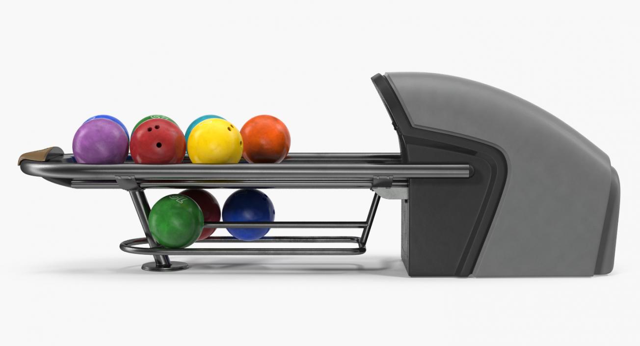 Bowling Ball Return System with Balls 3D
