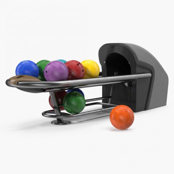 Bowling Ball Return System with Balls 3D